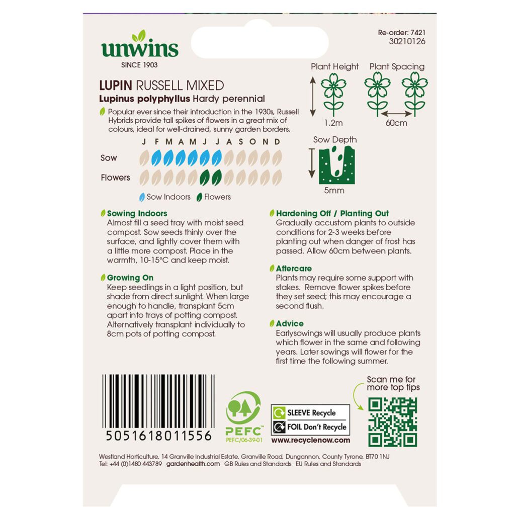 Unwins Lupin Russell Mixed Seeds 5051618011556 2